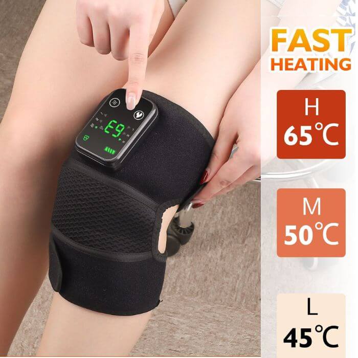 Knee Massager Brace Heat & Vibration Cordless Rechargeable