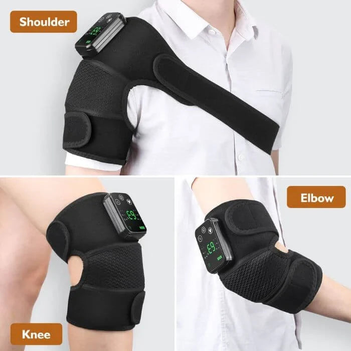 Knee Massager Brace Heat & Vibration Cordless Rechargeable