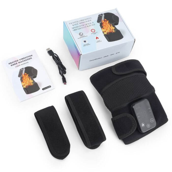 Knee Massager Brace Heat & Vibration Cordless Rechargeable