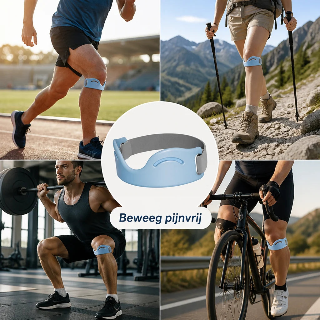 Knee Support Strap Breathable Silicone Pad Adjustable Dual Buckles
