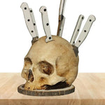 Knife Holder Gothic Skull Design Countertop Organizer