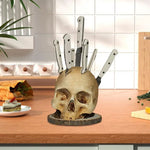 Knife Holder Gothic Skull Design Countertop Organizer