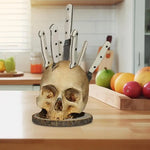 Knife Holder Gothic Skull Design Countertop Organizer