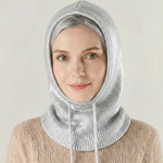 Knit Beanie Cashmere-Blend Adjustable Drawstring Lightweight Warmth