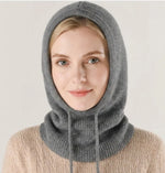 Knit Beanie Cashmere-Blend Adjustable Drawstring Lightweight Warmth