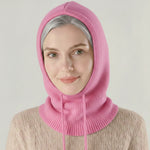 Knit Beanie Cashmere-Blend Adjustable Drawstring Lightweight Warmth