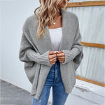 Knit Cardigan Loose Fit Batwing Sleeves
