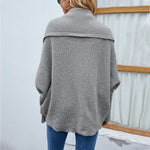 Knit Cardigan Loose Fit Batwing Sleeves