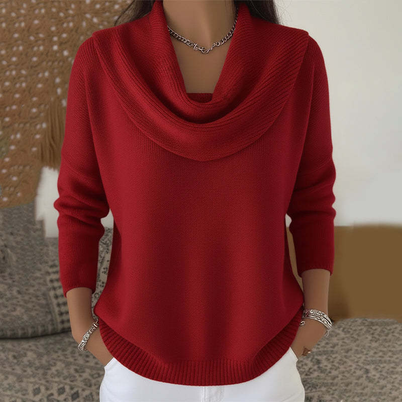 Knit Pullover Sweater Thick Warm Loose Fit Long Sleeve