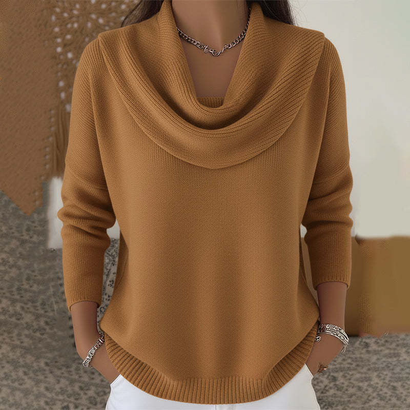 Knit Pullover Sweater Thick Warm Loose Fit Long Sleeve