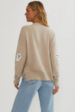 Knit Sweater Textured Ghost Appliqué Relaxed Fit