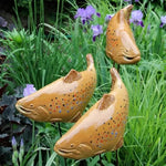 Koi Fish Garden Sculpture Weather-Resistant Ceramic Submersible