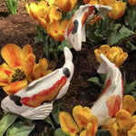 Koi Fish Garden Sculpture Weather-Resistant Ceramic Submersible