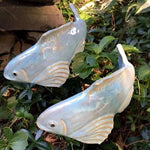 Koi Fish Garden Sculpture Weather-Resistant Ceramic Submersible