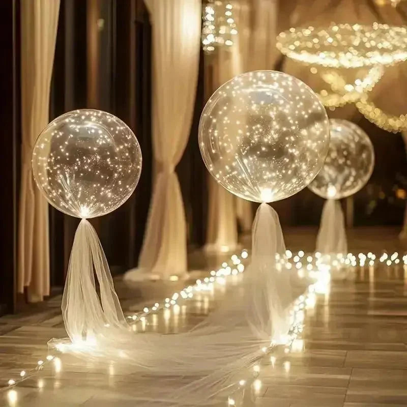 LED Balloons Warm White Glow Reusable Set of 10