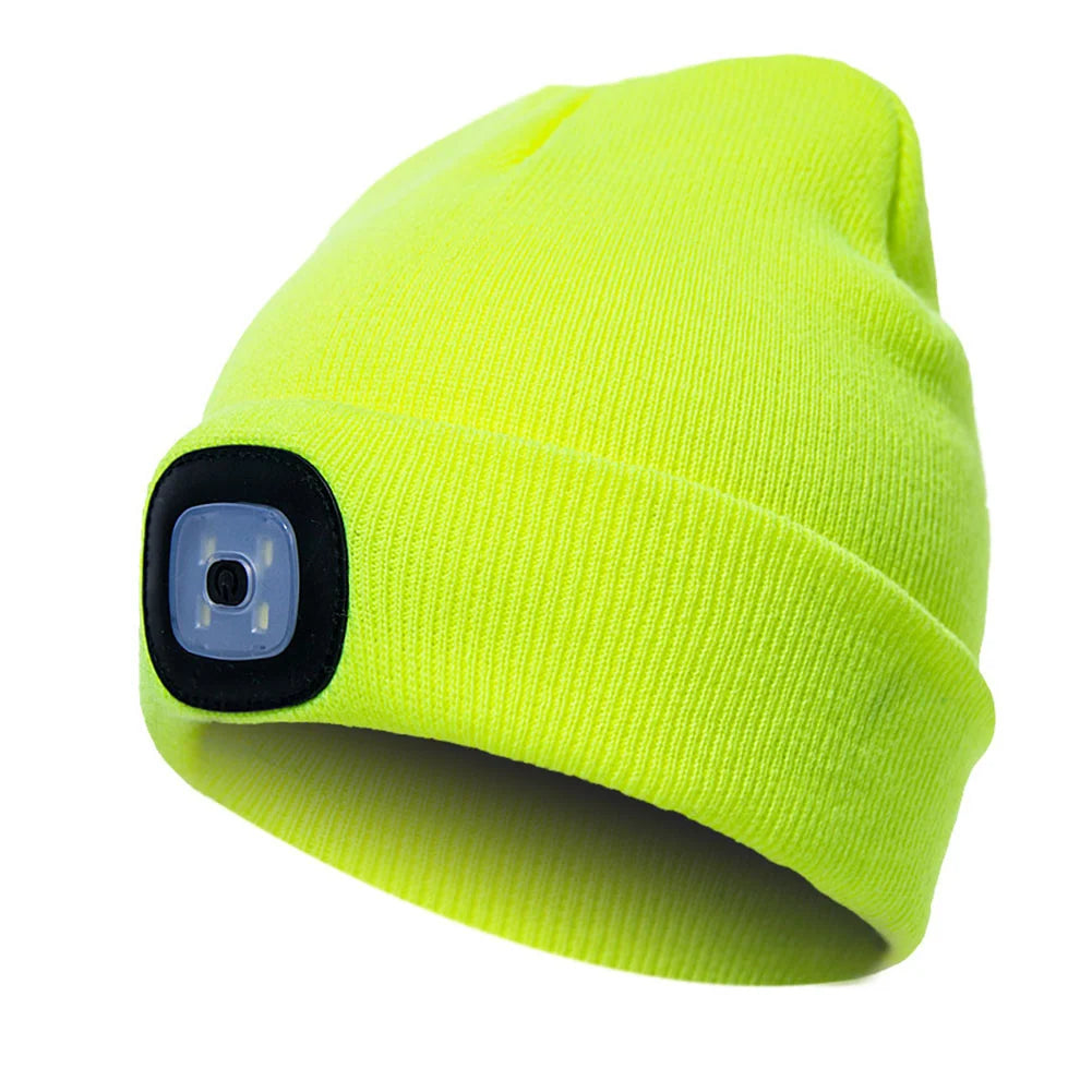 LED Beanie Removable Rechargeable Soft Knit