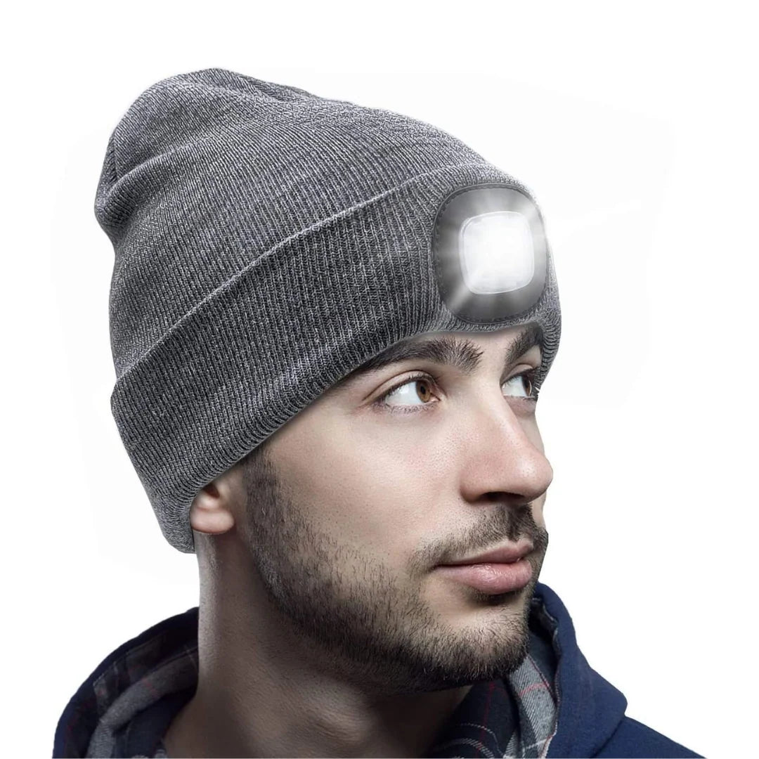 LED Beanie Removable Rechargeable Soft Knit
