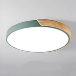 LED Ceiling Light Macaron Shape With Wood Accent