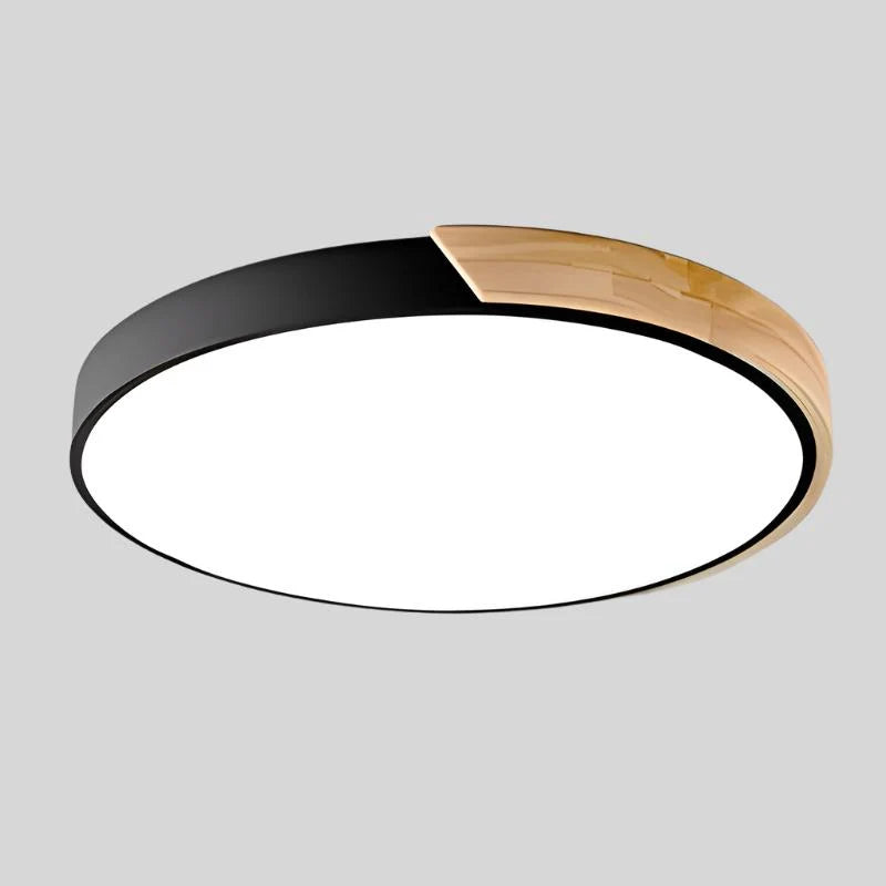 LED Ceiling Light Macaron Shape With Wood Accent