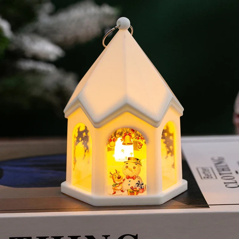 LED Christmas Lantern House-Shaped Flameless