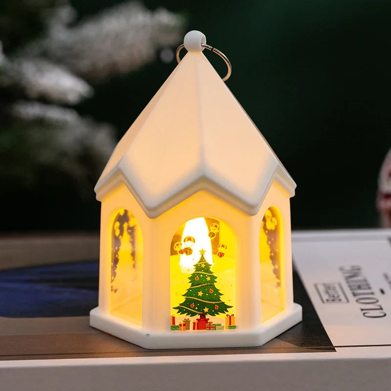 LED Christmas Lantern House-Shaped Flameless