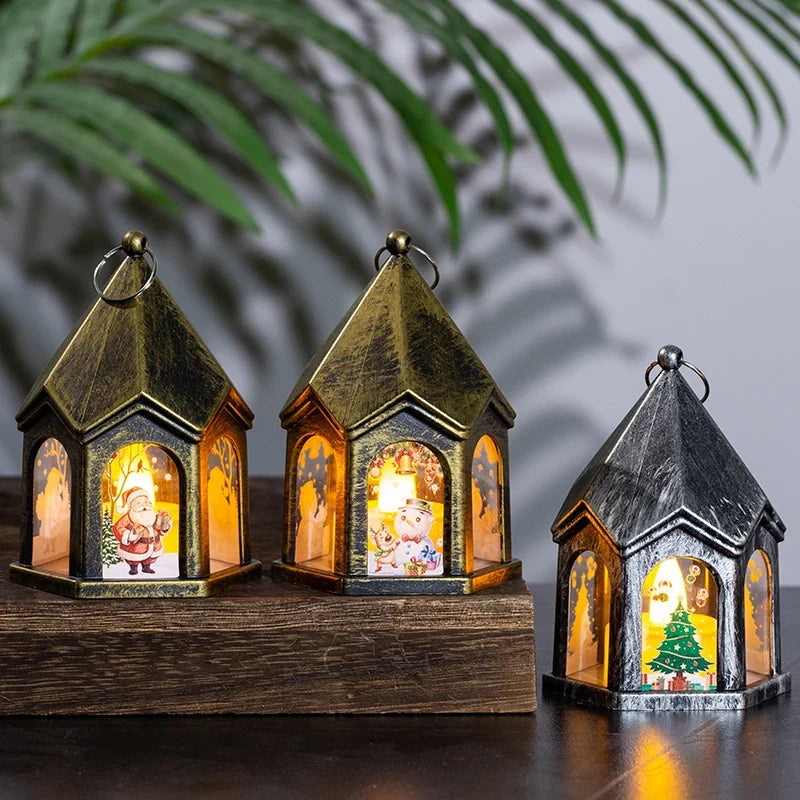 LED Christmas Lantern House-Shaped Flameless