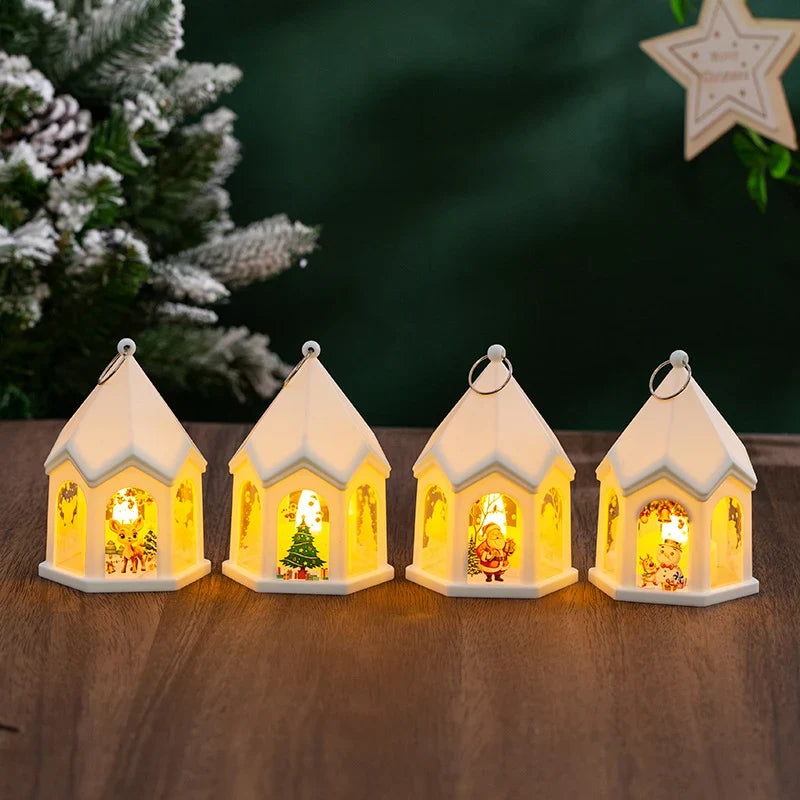 LED Christmas Lantern House-Shaped Flameless
