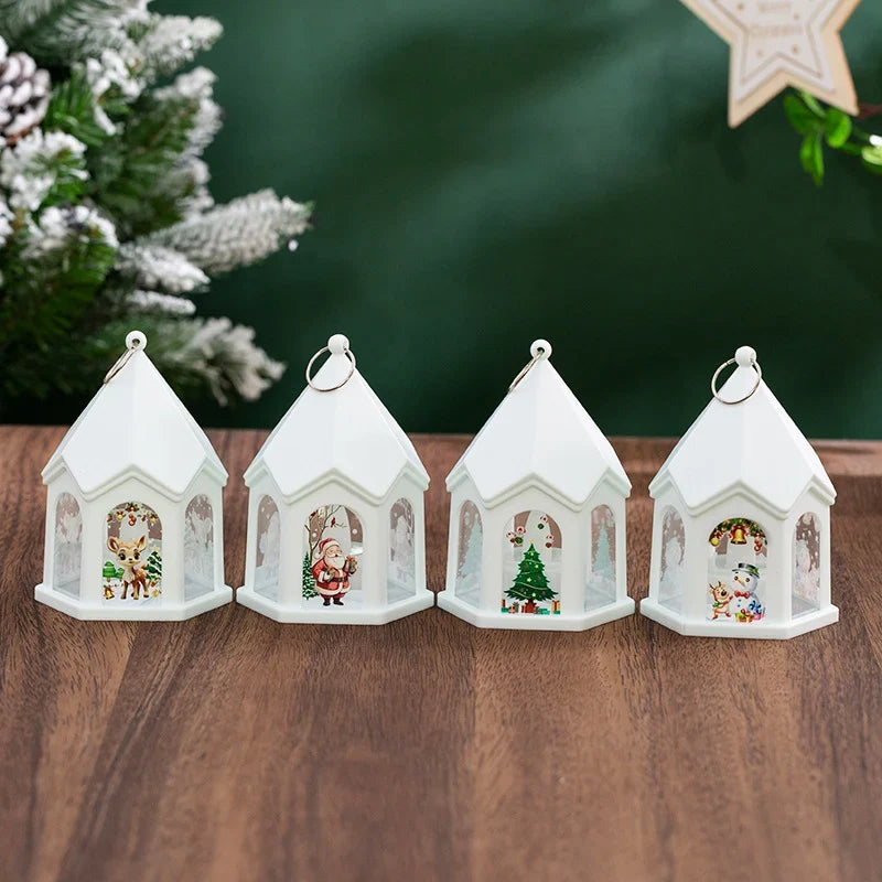 LED Christmas Lantern House-Shaped Flameless
