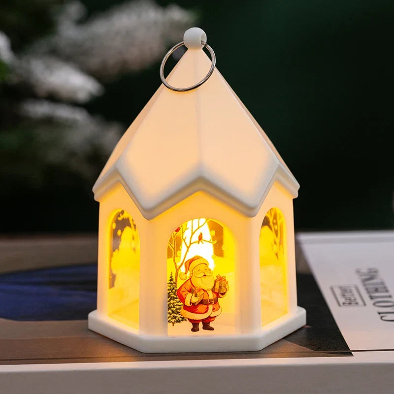 LED Christmas Lantern House-Shaped Flameless