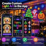LED Curtain Lights App-Controlled 400 Individually Controllable LEDs