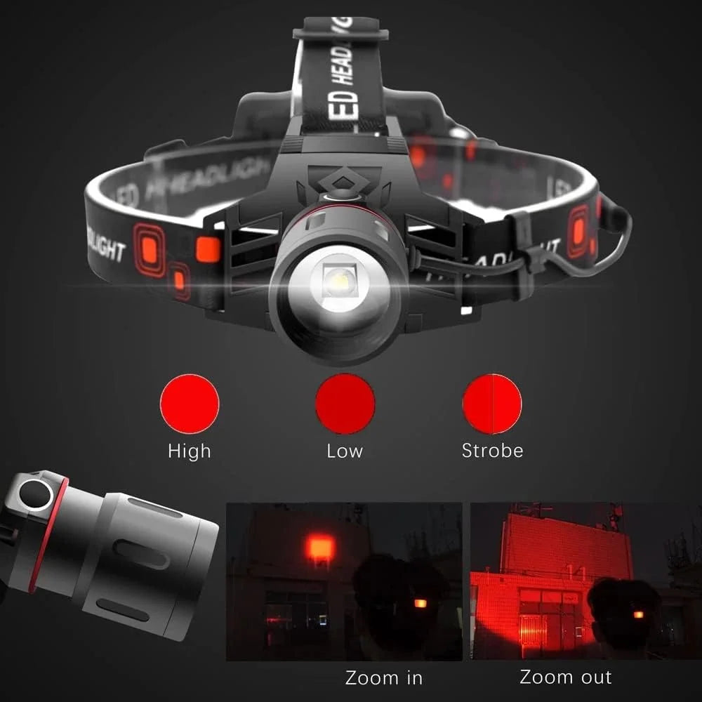 LED Headlamp 3 Light Modes USB Rechargeable