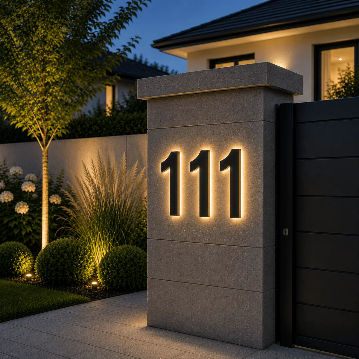 LED House Number Sign Stainless Steel Acrylic IP68 Waterproof