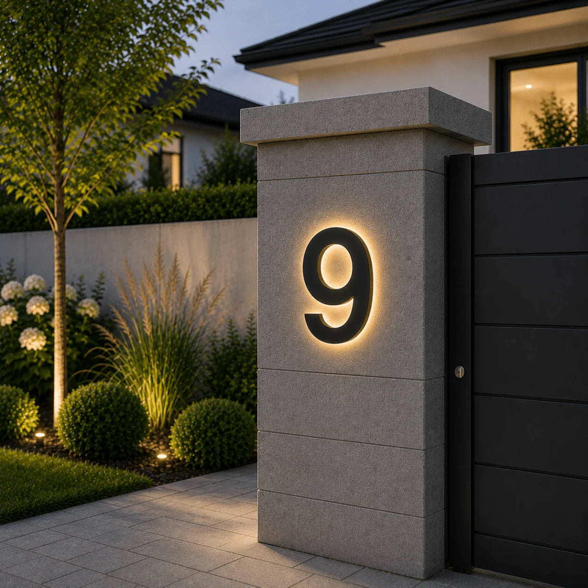 LED House Number Sign Stainless Steel Acrylic IP68 Waterproof