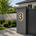 LED House Number Sign Stainless Steel Acrylic IP68 Waterproof