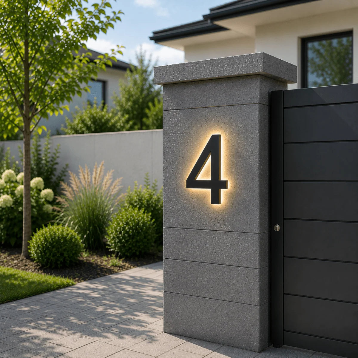 LED House Number Sign Stainless Steel Acrylic IP68 Waterproof
