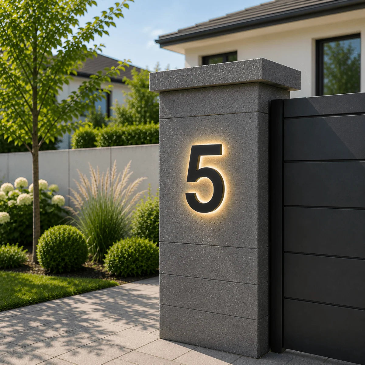 LED House Number Sign Stainless Steel Acrylic IP68 Waterproof