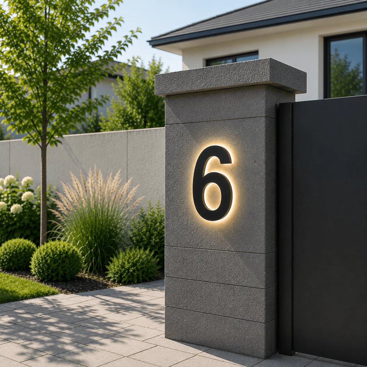 LED House Number Sign Stainless Steel Acrylic IP68 Waterproof
