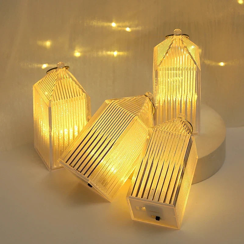 LED Lantern Crystal Finish Portable Warm Light