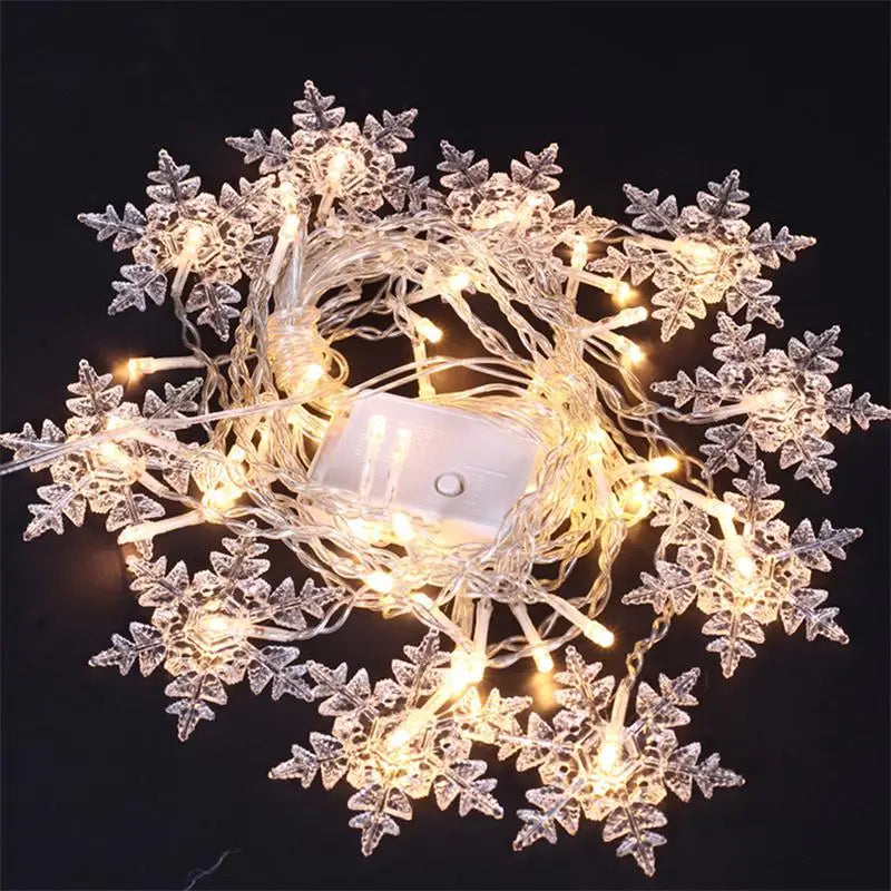 LED Snowflake Curtain Lights 8 Modes IP44 Splashproof