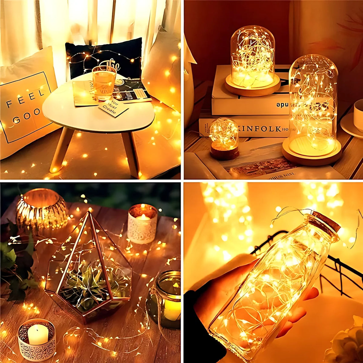 LED String Lights Flexible Wire Waterproof Set of 100