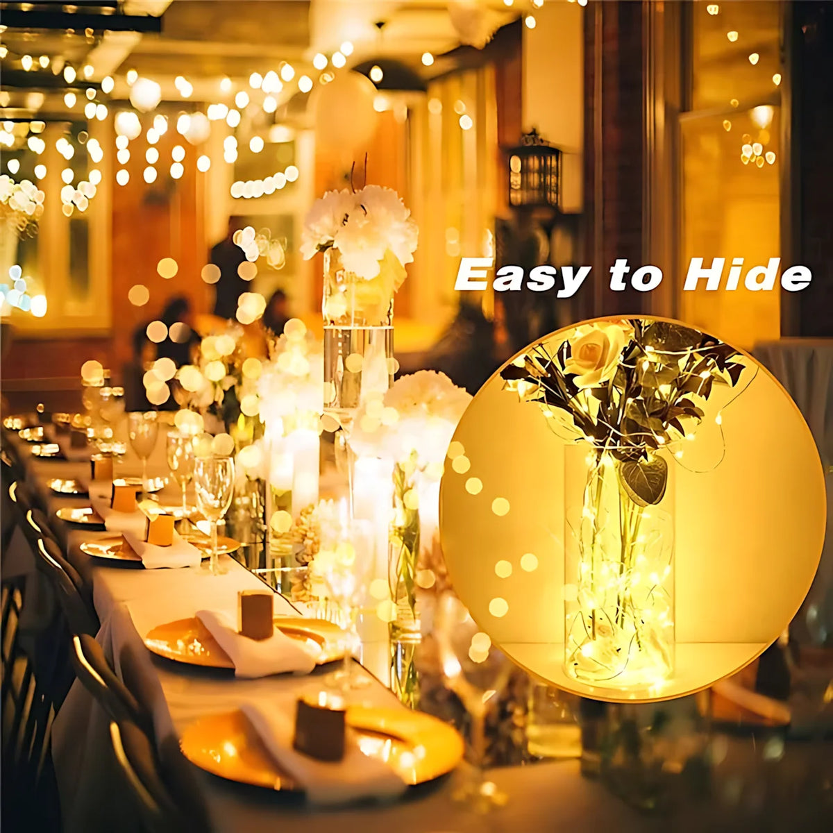 LED String Lights Flexible Wire Waterproof Set of 100