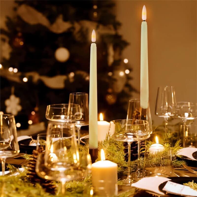 LED Taper Candles Flameless Remote-Controlled Dimmable With Timer