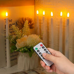 LED Taper Candles Flameless Remote-Controlled Dimmable With Timer
