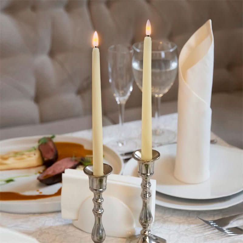LED Taper Candles Flameless Remote-Controlled Dimmable With Timer