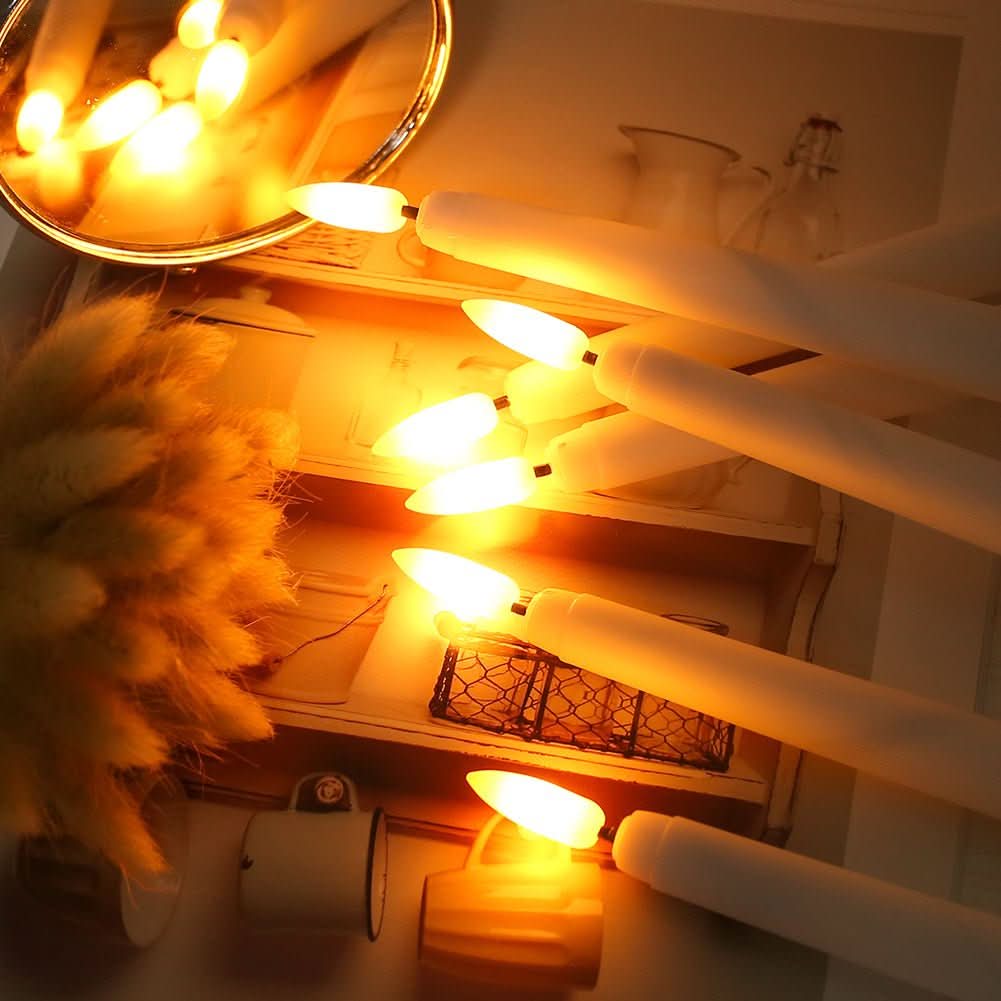 LED Taper Candles Flameless Remote-Controlled Dimmable With Timer