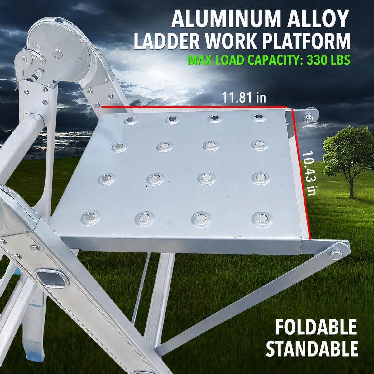 Ladder Work Platform Foldable Non-Slip 330 lb Capacity