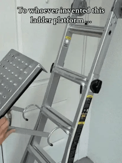 Ladder Work Platform Foldable Non-Slip 330 lb Capacity