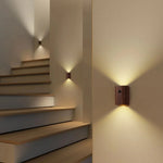Lamp Motion Sensor Wooden Rechargeable