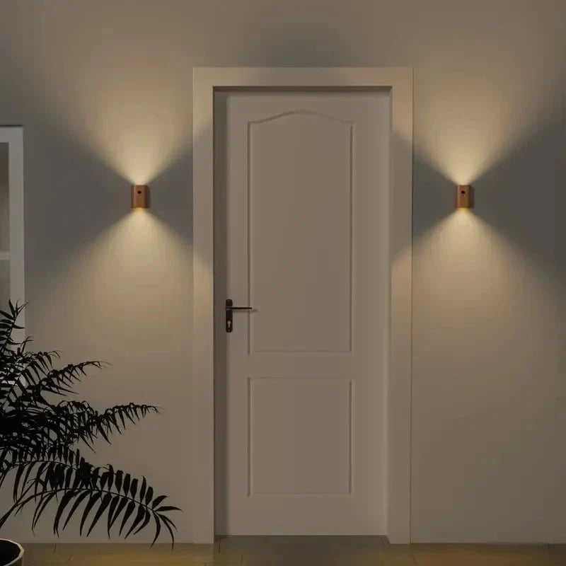 Lamp Motion Sensor Wooden Rechargeable