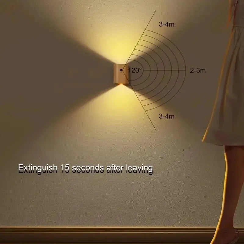 Lamp Motion Sensor Wooden Rechargeable